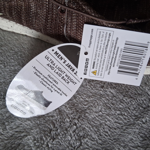 Frogg Toggs Men's Brown Mocha Java 2.0 Lace Up Shoe Knit Slip On Casual Size 9 - Picture 6 of 6